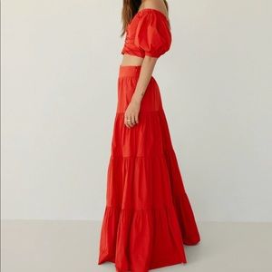 NWT. Flared poplin skirt. Mango. L